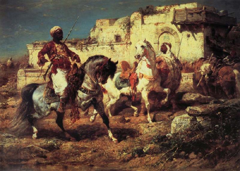 Adolf Schreyer Arabic horsemen oil painting picture